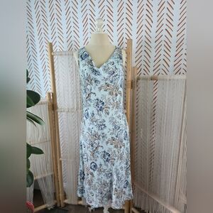 Floral Sleeveless Dress %100 Silk